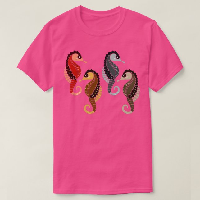 Ocean Aquarium Animal Zoo Keeper Seahorse T-Shirt (Design Front)