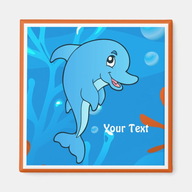 Ocean Aquatic Cute Dolphin Custom Magnet (Front)
