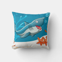 Ocean Aquatic Cute Shark Starfish Pillow