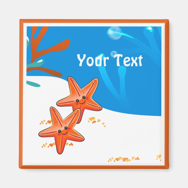 Ocean Aquatic Cute Starfish Custom Magnet (Front)