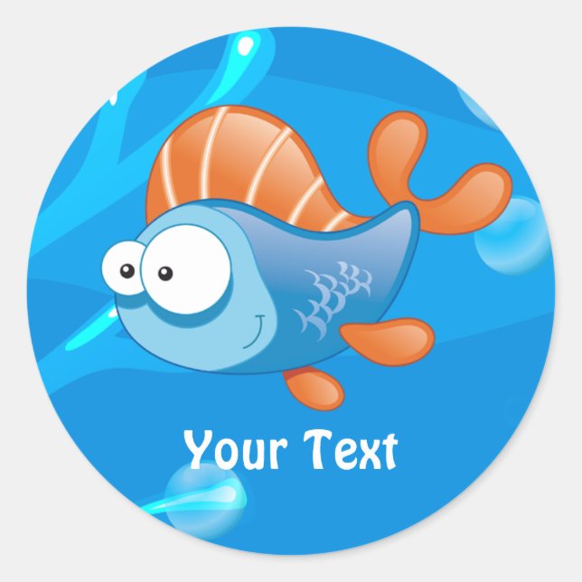 Ocean Aquatic Funny Fish Custom Sticker (Front)