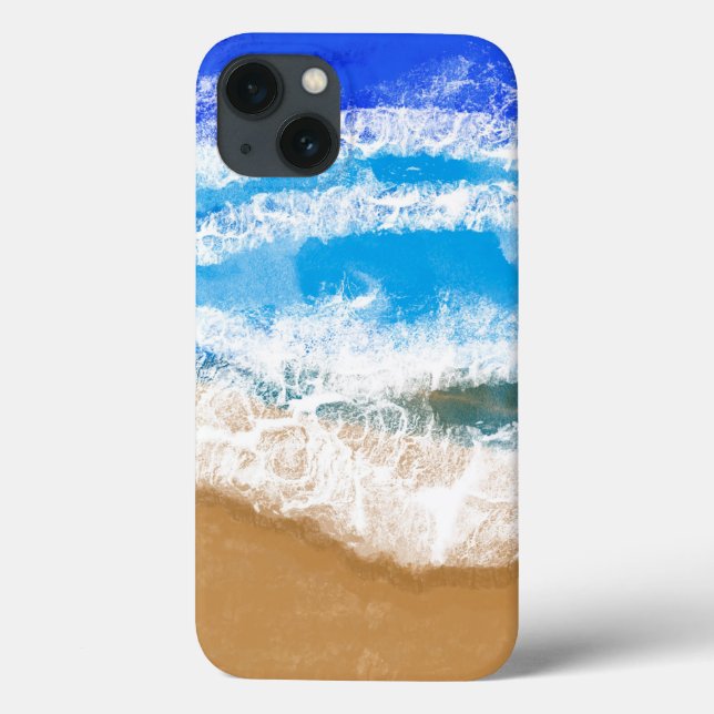 Ocean Art Blue  Waves on Sandy Beach   Case-Mate iPhone Case (Back)