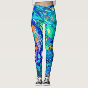 Ocean art leggings, leggings