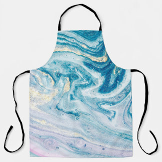 Ocean Art: Marble Agate Swirls. Apron