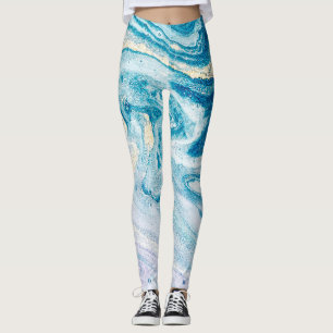 Ocean Art: Marble Agate Swirls. Leggings