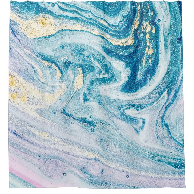Ocean Art: Marble Agate Swirls. Shower Curtain (Front)