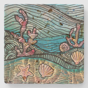 Ocean Art Stone Coaster
