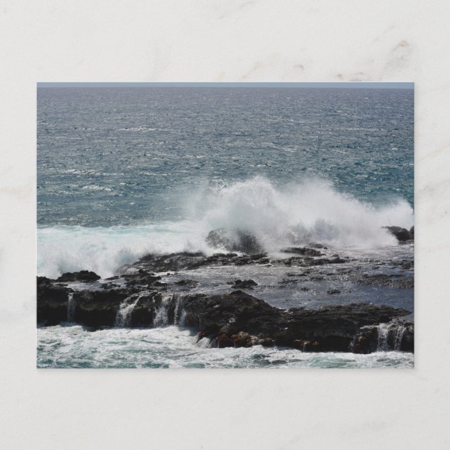 Ocean at Poipu in Kauai Postcard (Front)