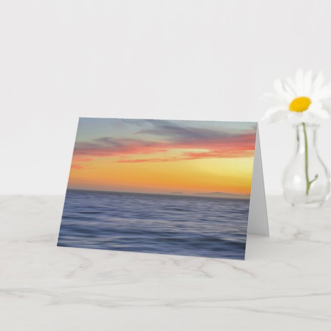 Ocean at Sunset Motion Art Note Card (Small Plant)