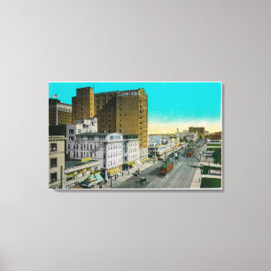 Ocean Avenue Looking East, Long Beach Canvas Print