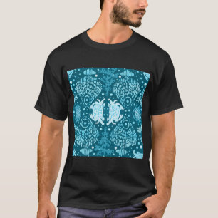 Ocean Batik Fish, Coral and Crabs in Teal T-Shirt