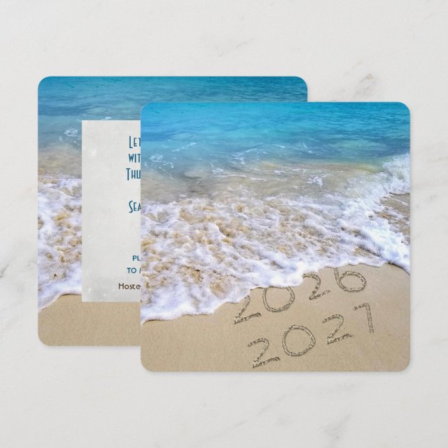 Ocean Beach 2027 New Year's Party Invitation (Front/Back)