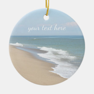 Ocean beach and waves ceramic tree decoration
