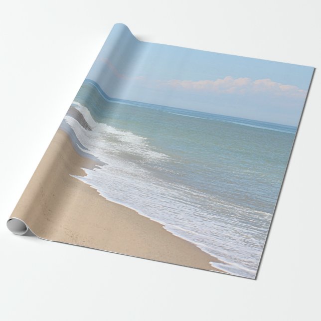 Ocean beach and waves wrapping paper (Unrolled)