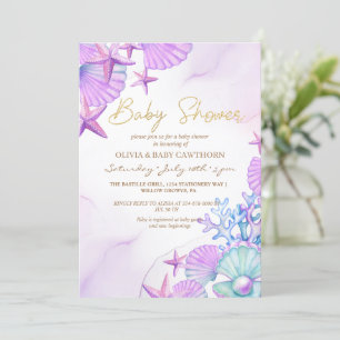Ocean Beach Baby Shower Gender Neutral Invitation