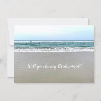 Ocean Beach Be My Bridesmaid Cards