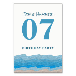 Ocean Beach Birthday Party Table No. Number