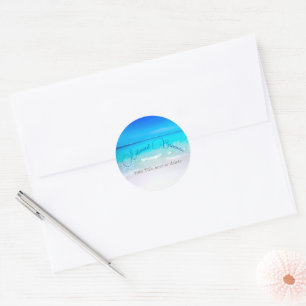Ocean Beach Blue Sea View Classic Round Sticker