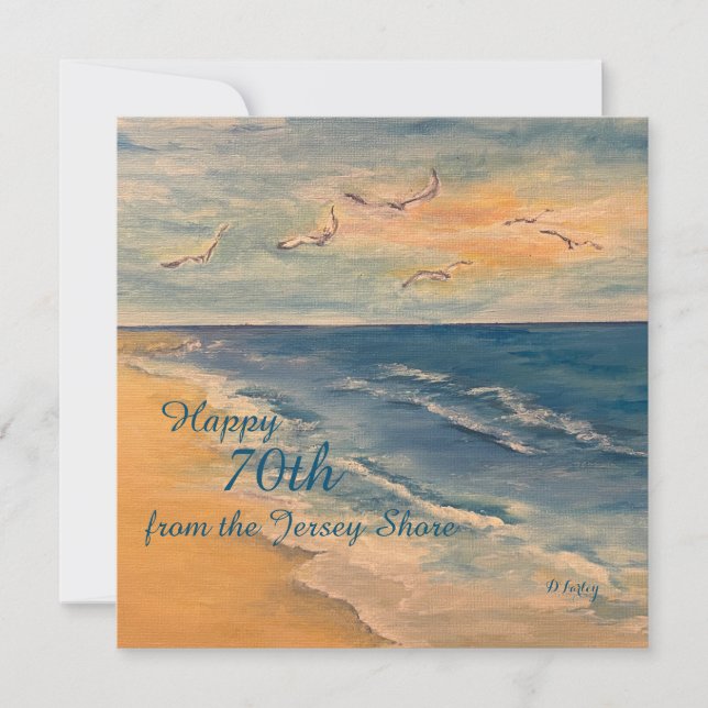 Ocean Beach Breeze Flat Thank You Card (Front)