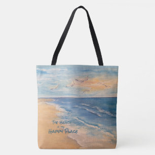 Ocean Beach Breeze Throw Pillow Tote Bag