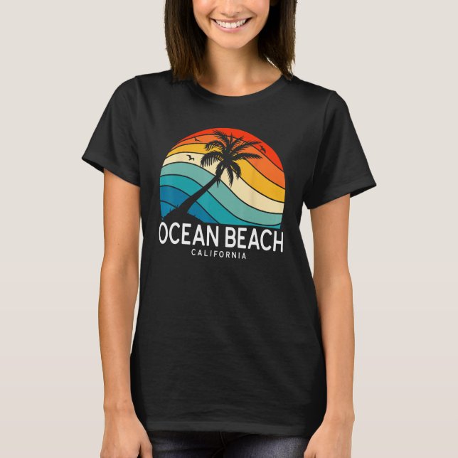 Ocean Beach California Tropical Beach Palm Tree So T-Shirt (Front)