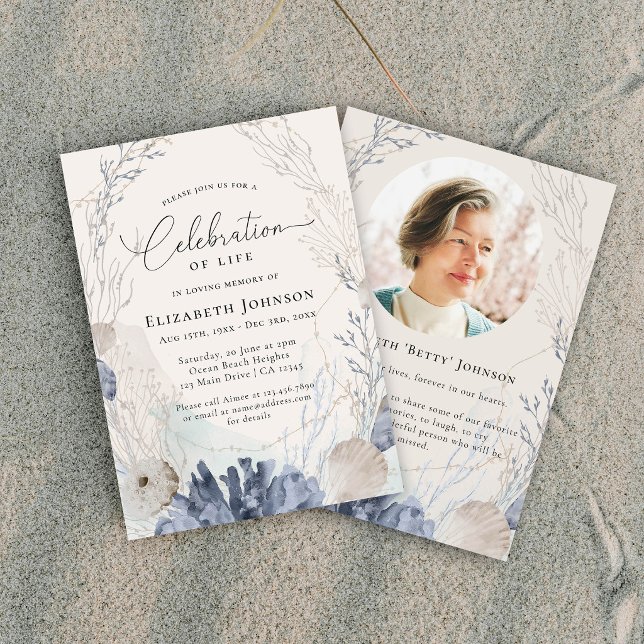 Ocean Beach Celebration of Life Memorial Invitation (Creator Uploaded)