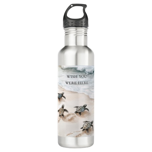 Ocean Beach Coast Sea Turtles 710 Ml Water Bottle (Front)