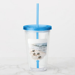 Ocean Beach Coast Sea Turtles Acrylic Tumbler