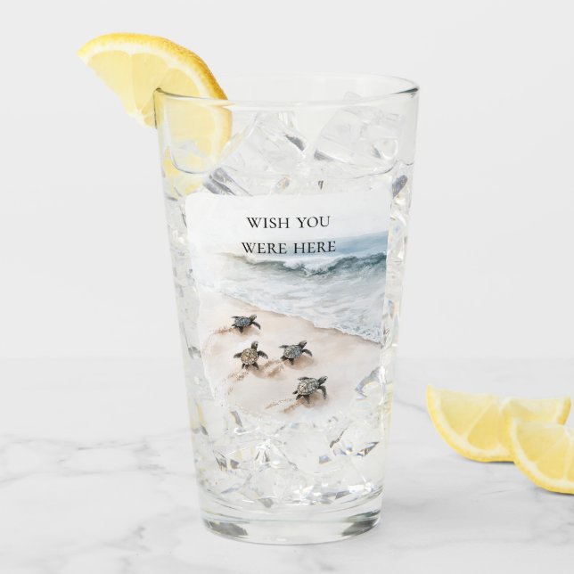Ocean Beach Coast Sea Turtles Glass (Front Ice)