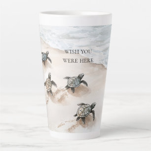 Ocean Beach Coast Sea Turtles Latte Mug