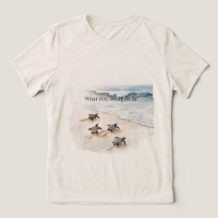Ocean Beach Coast Sea Turtles Tri-Blend Shirt