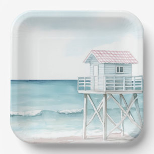 Ocean Beach Coastal Paper Plate
