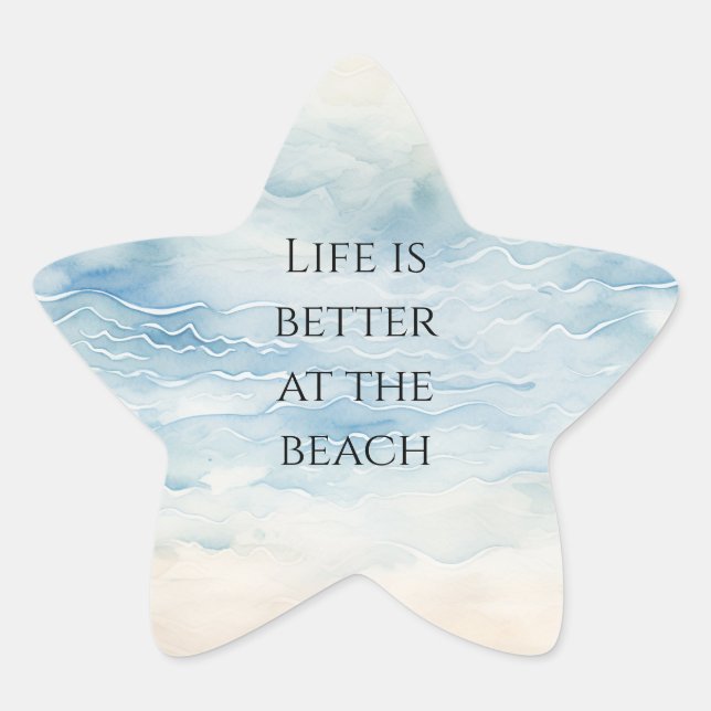 Ocean Beach Coastal   Star Sticker (Front)