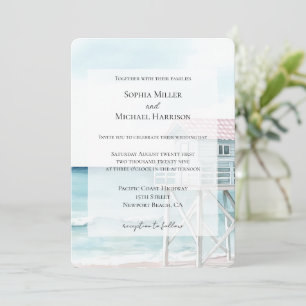 Ocean Beach Coastal Wedding Invitation