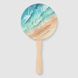 Ocean Beach Day Party Welcome Wedding Hand Fan