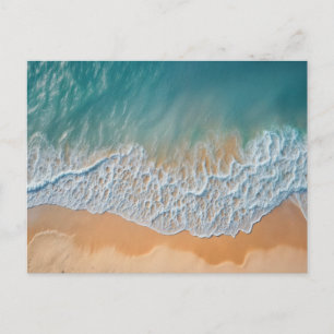 Ocean Beach From Above Turquoise Sea Waves Postcard