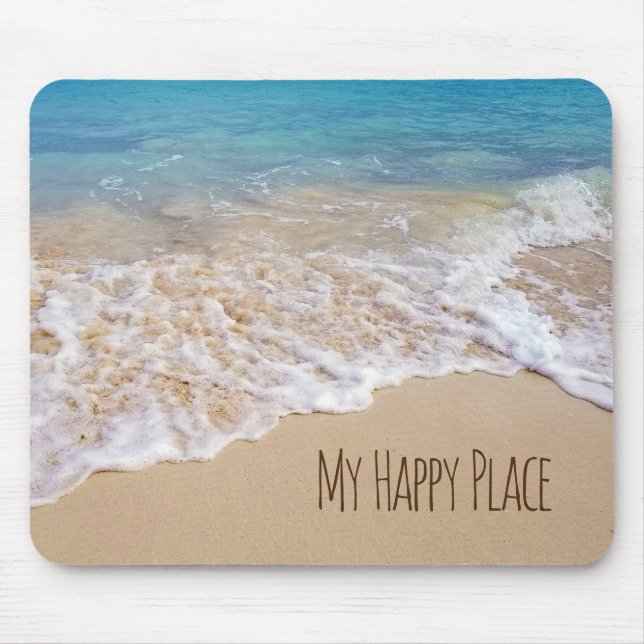 Ocean Beach Happy Place Mouse Mat (Front)