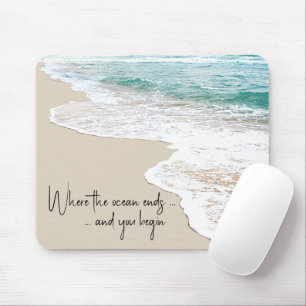 Ocean Beach Inspirational Quote Mouse Mat