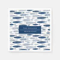 Ocean Beach Nautical Fish Pattern