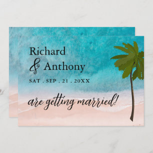 Ocean Beach Palm Tree Wedding Save The Date