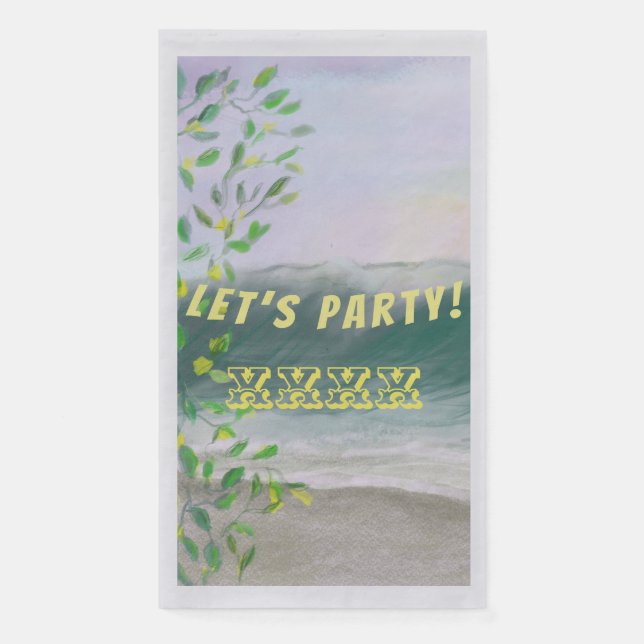 Ocean Beach Party Celebration Napkin (Front)
