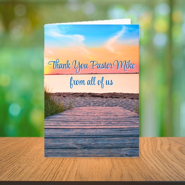 Ocean Beach Pastor Appreciation From Congregation Thank You Card (Ocean Beach Pastor Appreciation From Congregation Thank You Card)