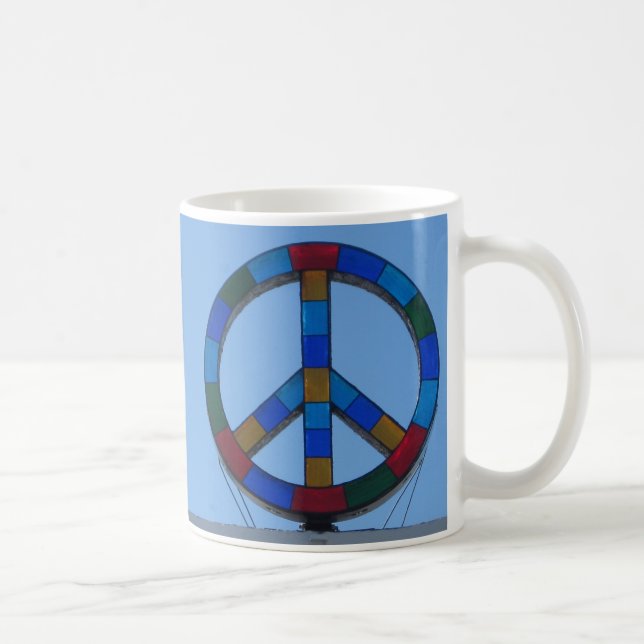 Ocean Beach Peace Sign Coffee Mug (Right)