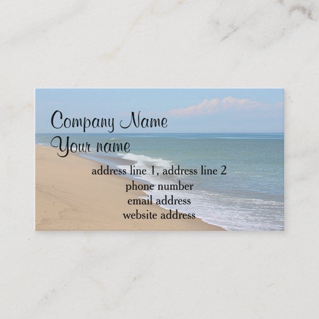Ocean beach photo business card (Front)