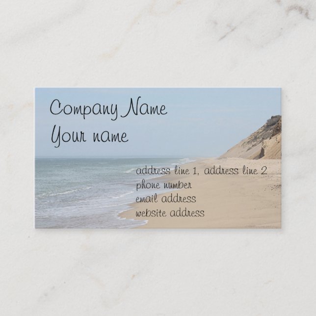 Ocean beach photo business card (Front)