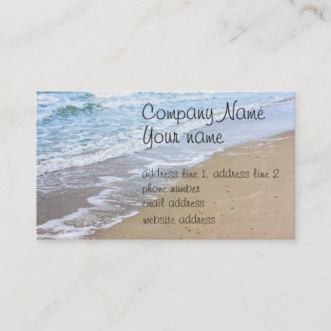 Ocean beach photo business card (Front)