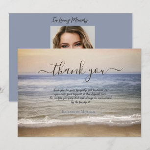 Ocean Beach Photo Celebration Of Life Thank You Card