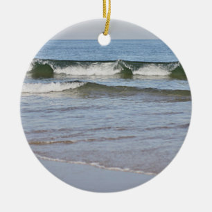 Ocean beach photo ceramic tree decoration
