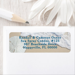 Ocean Beach Sand Dollar Return Address Labels