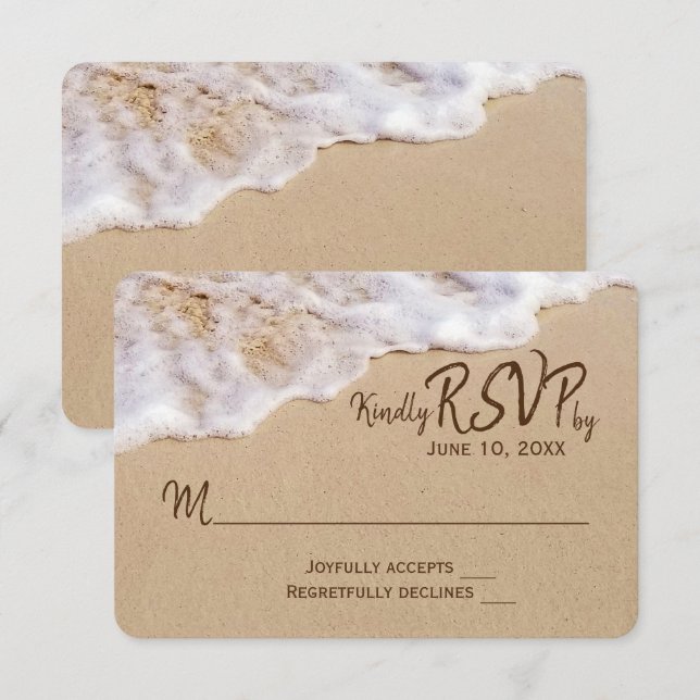 Ocean Beach Sand RSVP Invitation (Front/Back)